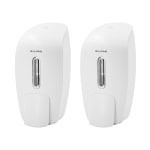 Alpine Wall-Mounted Hand Soap Dispensers, 9-5/8inH x 4-5/8inW x 4-1/8inD, White, Pack Of 2 Dispensers