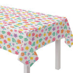 Amscan Summer Hibiscus Flannel-Backed Vinyl Tablecloth, 52in x 90in, Multicolor