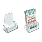 Azar Displays Vertical Acrylic Business/Gift Card Holders, 2.75inH x 2.5inL x 1.375inW, Clear, Pack Of 10