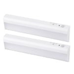 BLACK+DECKER PureOptics Battery-Operated Under Cabinet Light Bars, White, Pack Of 2 Light Bars