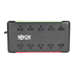 Tripp Lite 10-Outlet Surge Protector Power Strip 6ft Cord 2880 Joules Black - Surge protector - 15 A - AC 120 V - 1800 Watt - output connectors: 10 - 6.6 ft cord - black