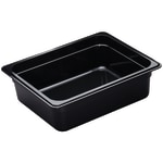 Cambro Camwear GN 1/2 Size 4in Food Pans, 4inH x 10-1/2inW x 12-3/4inD, Black, Set Of 6 Pans