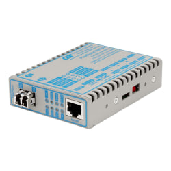 Omnitron FlexPoint 10/100 - Fiber media converter - 100Mb LAN - 10Base-T, 100Base-FX, 100Base-TX - RJ-45 / LC single-mode - up to 18.6 miles - 1310 nm