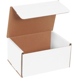 Partners Brand White Corrugated Mailers, 8in x 6in x 4in, Pack Of 50