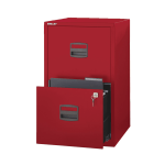 Bisley 14-13/16inD Vertical 2-Drawer Under-Desk File Cabinet, Red