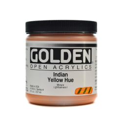 Golden OPEN Acrylic Paint, 8 Oz Jar, Hansa Yellow Opaque