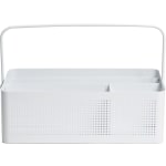 U Brands Modern Perforated Metal Desk Caddy, 3-15/16inH x 12-5/16inW x 6-15/16inD, White