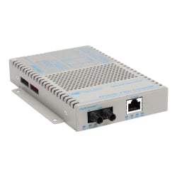 Omnitron OmniConverter FPoE/SL - Fiber media converter - 100Mb LAN - 10Base-T, 100Base-FX, 100Base-TX - RJ-45 / ST single-mode - up to 18.6 miles - 1310 nm