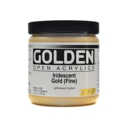 Golden OPEN Acrylic Paint, 8 Oz Jar, Indian Yellow Hue