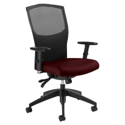 Sinfonia Sing Ergonomic Mesh Mid-Back Task Chair, Adjustable Height Arms, Black/White