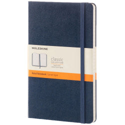 Moleskine Classic Hard Cover Notebook, 5in x 8-1/4in, Ruled, 240 Pages, Sapphire Blue