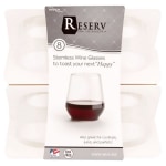 WNA Stemless Plastic Wine Glasses, 12 Oz, Clear, Case Of 64