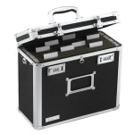 Vaultz Locking Storage File Tote, Letter Size, 12 1/4in x 13 3/4in x 7 1/4in, Black