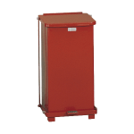 United Receptacle Defenders Steel Step Can, 12 Gallons, 23in x 12in x 12in, Red