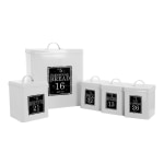 MegaChef 5-Piece Canister Set, White/Black