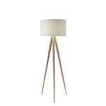 Adesso Director Floor Lamp, 60 1/4inH, White Shade/Natural Base