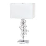 Lalia Home Lumiluxxe Crystal Glitz And Glam Table Lamp, 26-1/4inH, White/Chrome