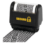 COSCO Secure-I-D Security Roller Stamp, 3inH x 1-1/2inW x 3-1/8inD, Black