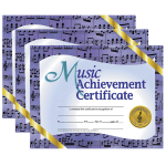 Hayes Certificates, 8-1/2in x 11in, Music Achievement, Purple, 30 Certificates Per Pack, Set Of 3 Packs