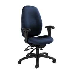 Global Malaga Multi-Tilter Chair, High-Back, 41inH x 26inW x 25inD, Midnight/Black