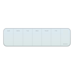 U Brands Magnetic Cubicle/Wall Glass Dry-Erase Weekly Calendar Board, 20in X 5.5in, White Frosted Surface, Frameless (2342U00-01)