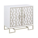 Coast to Coast Alma Cabinet, 34inH x 36inW x 18inD, Dreamy White/Champagne Lights