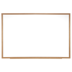 Ghent Magnetic Dry-Erase Whiteboard, 48 1/2in x 120 1/2in, Natural Wood Frame With Oak Finish