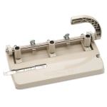 SKILCRAFT Heavy-Duty 3-Hole Punch, 13/32in Holes, Beige (AbilityOne 7520-00-139-4101)