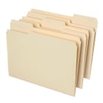 Office Depot Brand File Folders, 1/3 Cut, Letter Size, 30% Recycled, Manila, Pack Of 100 Folders