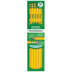 Ticonderoga Pencils, #2 Lead, Medium Soft, Pack of 12