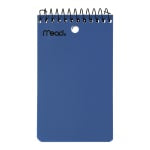 Mead Wirebound Top-Opening Memo Book, 3in x 5in, College Ruled, 100 Sheets