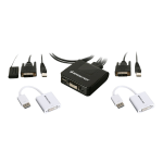 IOGEAR 2-Port DVI and DisplayPort KVM Kit - Cables Included - KVM / USB switch - 2 x KVM / USB - 1 local user - desktop