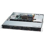 Supermicro SuperChassis 813MFTQC-R407CB - Rack-mountable - Black - 1U - 4 x Bay - 4 x 1.57in x Fan(s) Installed - 2 x 400 W - Power Supply Installed - ATX, Micro ATX Motherboard Supported - 6 x Fan(s) Supported - 4 x External 3.5in Bay - 1x Slot(s)