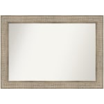 Amanti Art Non-Beveled Rectangle Wood Framed Bathroom Wall Mirror, 30in x 42in, Trellis Silver