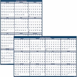 SKILCRAFT Reversible Wall Calendar - Monthly - 12 Month - January - December - Wire Bound - Multi - Paper - 37in Height x 24in Width - Erasable, Holiday Listing, Planner Page, Hanging Loop - 1 Each