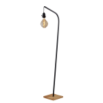 Adesso Wren Exposed Bulb Floor Lamp, 60-3/4inH, Black/Natural