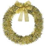 Amscan Christmas 3-Piece Tinsel Wreath, 16in, Silver/Gold