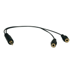 Eaton Tripp Lite Series 3.5mm Mini Stereo Cable adapter Y Splitter for Speakers and Headphones (M to 2x F) 1 ft. (0.31 m) - Audio splitter - mini-phone stereo 3.5 mm male to mini-phone stereo 3.5 mm female - 1 ft - black - molded