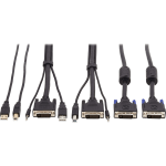 Tripp Lite DVI KVM Cable Kit DVI USB 3.5mm Audio 3xM/M USB M/M DVI M/M 10ft - Supports up to 2560 x 1600 - Black