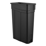 Suncast Commercial Narrow Rectangular Resin Trash Can, 23 Gallons, 30inH x 11inW x 20inD, Black