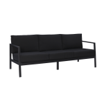 Linon Abilene Aluminum Outdoor Sofa, 31-1/4inH x 75-1/4inW x 30inD, Black/Black