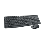 Logitech MK235 Wireless Straight Full-Size Keyboard & Ambidextrous Optical Mouse, Black