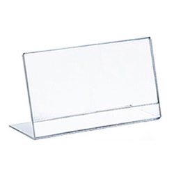 Azar Displays L-Shaped Acrylic Sign Holders, 3-1/2in x 5in, Clear, Pack Of 10 Holders