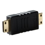 4XEM HDMI A Male To HDMI A Male Adapter - 1 Pack - 1 x 19-pin HDMI (Type A) Digital Audio/Video Male - 1 x 19-pin HDMI (Type A) Digital Audio/Video Male - 1920 x 1080 Supported - Gold Connector - Black