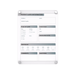 Ghent Graphics Slide Changeable Glassboard, Patient Room, 24inx28in Non-Magnetic, Vertical Orientation