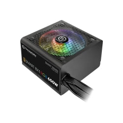 Thermaltake SMART BX1 RGB SP-650AH2NKB - Power supply (internal) - ATX12V 2.4/ EPS12V 2.92 - 80 PLUS Bronze - 650 Watt - active PFC - black