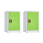 Alpine AdriOffice 1-Tier Steel Lockers, 24inH x 15inW x 15inD, Green, Set Of 2 Lockers