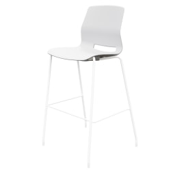 KFI Studios Imme Stacking Bar Stool, 44inH, White/Silver