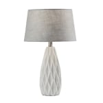 Adesso Simplee Joan 2-Piece Table Lamp Set, Light Grey Shades/White Bases