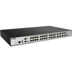 D-Link 28-Port Layer 3 Stackable Managed Gigabit Switch including 4 10GbE Ports - 24 Ports - Manageable - Gigabit Ethernet, 10 Gigabit Ethernet - 10/100/1000Base-TX, 10GBase-SR, 10GBase-LR, 1000Base-LX, 1000Base-SX, 10GBase-LRM - 3 Layer Supported